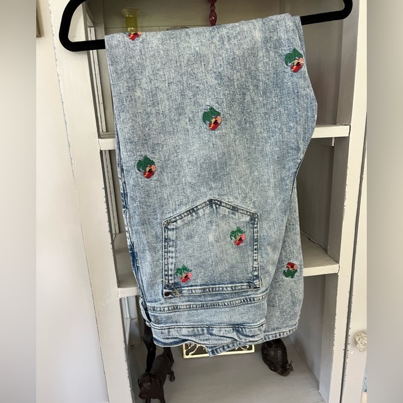 Pilcro Light Blue Embroidered Rose Boyfriend Jeans - Picture 5 of 16